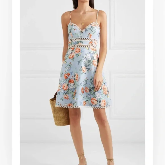 Zimmermann Blue Floral Mini Dress - Picture 2 of 9